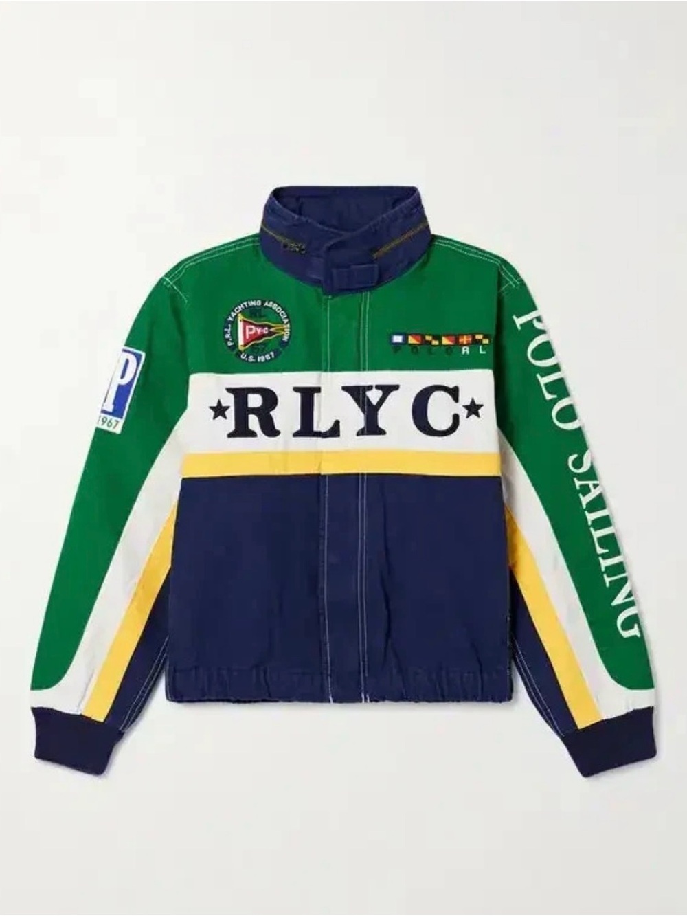 Polo Ralph Lauren RLYC Yacht Club Cotton Canvas Multicolor Sailing Jacket Sz XL